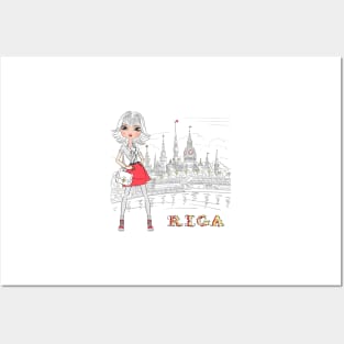 Cute girl in Riga, Latvia Posters and Art